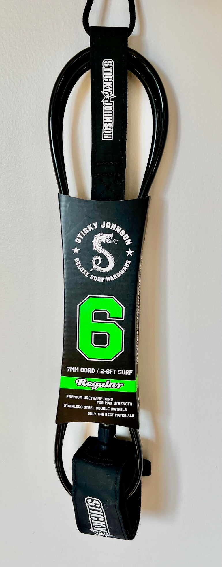 Sticky Johnson Leash 6ft Reg Black