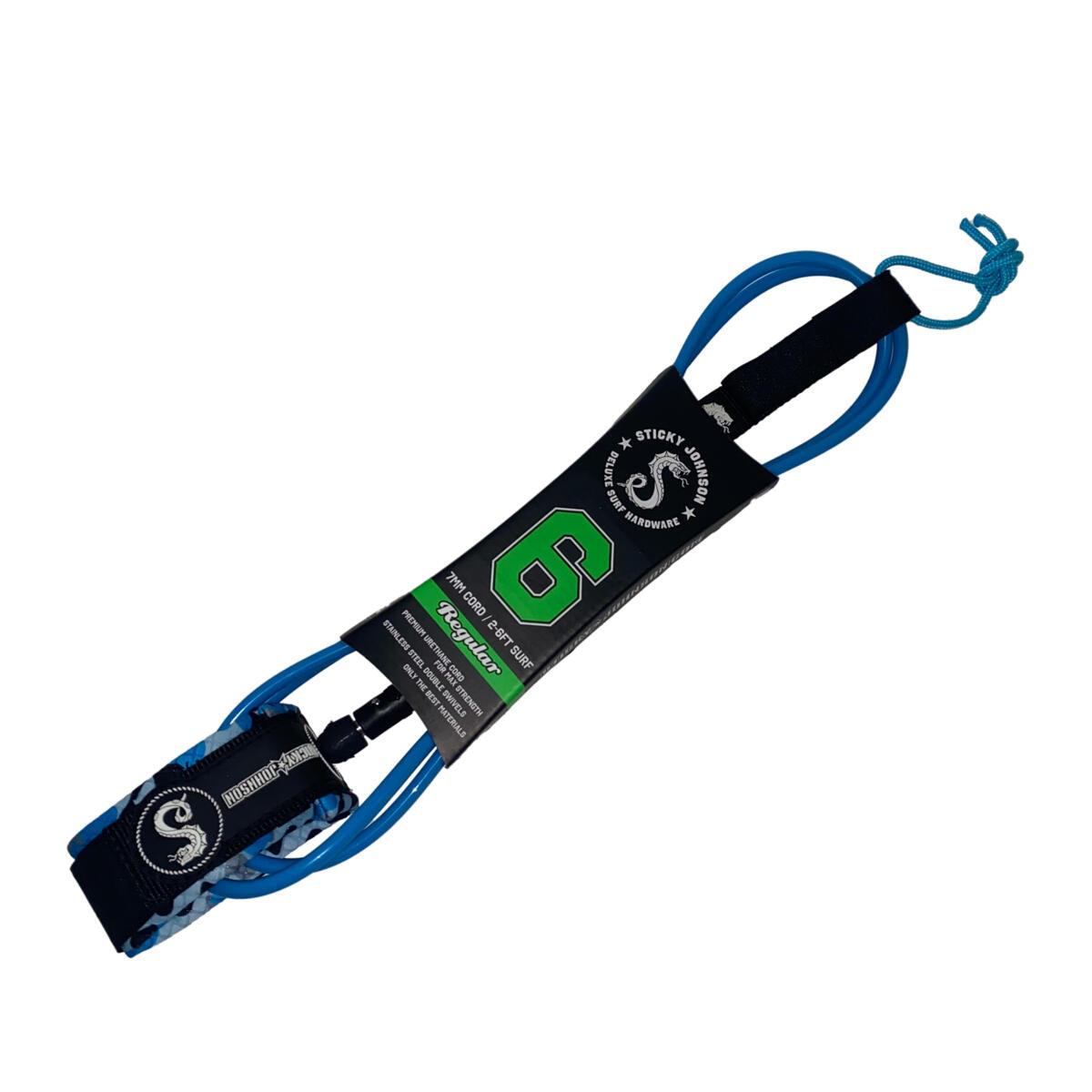 Sticky Johnson Leash 6ft Reg Blue Camo